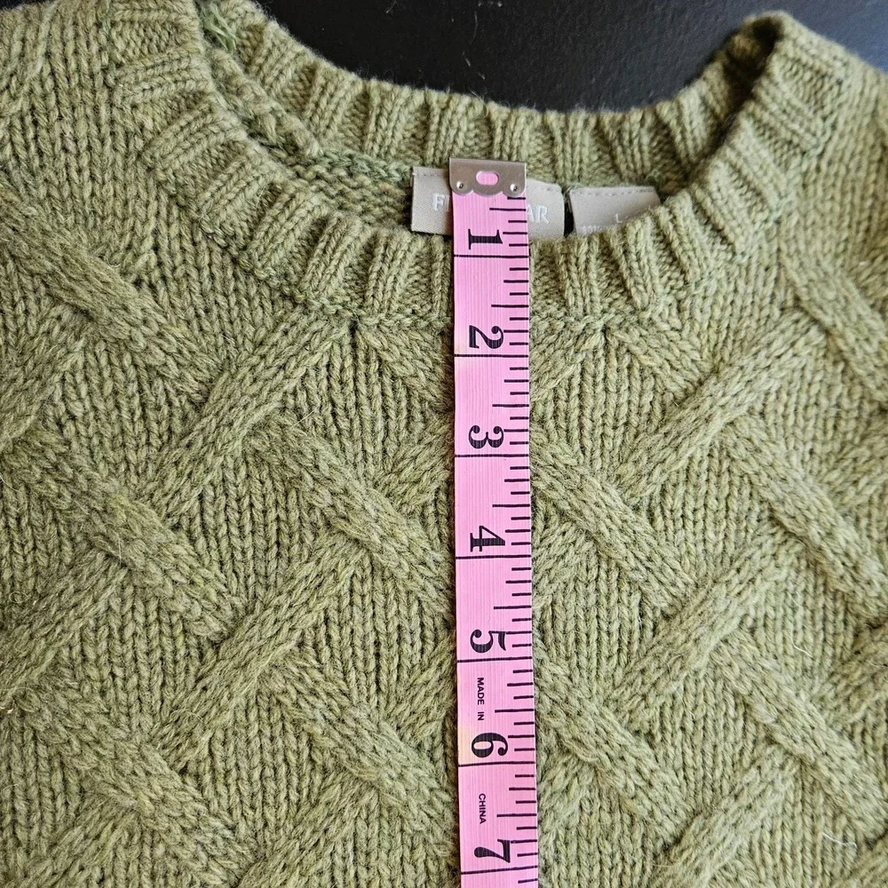 FieldGear Women's Sage Green Wool Sweater Large Textured Weave Pattern Australia